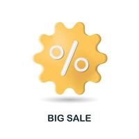 Big Sale icon. 3d illustration from black friday collection. Creative Big Sale 3d icon for web design, templates, infographics and more vector
