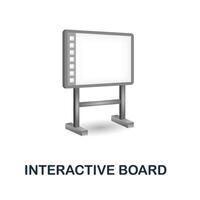 Interactive Board icon. 3d illustration from back to school collection. Creative Interactive Board 3d icon for web design, templates, infographics and more vector