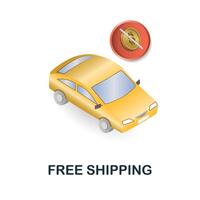 Free Shipping icon. 3d illustration from black friday collection. Creative Free Shipping 3d icon for web design, templates, infographics and more vector