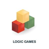 Logic Games icon. 3d illustration from back to school collection. Creative Logic Games 3d icon for web design, templates, infographics and more vector