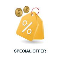 Special Offer icon. 3d illustration from black friday collection. Creative Special Offer 3d icon for web design, templates, infographics and more vector