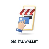 Digital Wallet icon. 3d illustration from black friday collection. Creative Digital Wallet 3d icon for web design, templates, infographics and more vector