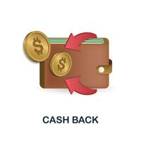 Cash Back icon. 3d illustration from black friday collection. Creative Cash Back 3d icon for web design, templates, infographics and more vector