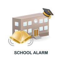 Shcool Alarm icon. 3d illustration from back to school collection. Creative Shcool Alarm 3d icon for web design, templates, infographics and more vector