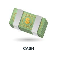 Cash icon. 3d illustration from black friday collection. Creative Cash 3d icon for web design, templates, infographics and more vector