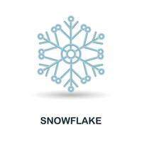 Snowflake icon. 3d illustration from christmas collection. Creative Snowflake 3d icon for web design, templates, infographics and more vector
