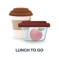 Lunch To Go icon. 3d illustration from back to school collection. Creative Lunch To Go 3d icon for web design, templates, infographics and more vector