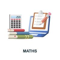 Maths icon. 3d illustration from back to school collection. Creative Maths 3d icon for web design, templates, infographics and more vector