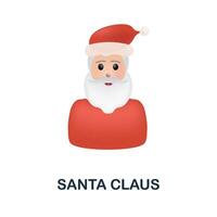 Santa Claus icon. 3d illustration from christmas collection. Creative Santa Claus 3d icon for web design, templates, infographics and more vector