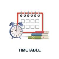 Timetable icon. 3d illustration from back to school collection. Creative Timetable 3d icon for web design, templates, infographics and more vector