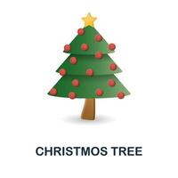 Christmos Tree icon. 3d illustration from christmas collection. Creative Christmos Tree 3d icon for web design, templates, infographics and more vector