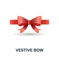 Vestive Bow icon. 3d illustration from christmas collection. Creative Vestive Bow 3d icon for web design, templates, infographics and more vector