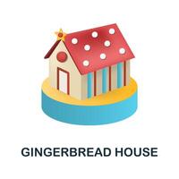 Gingerbread House icon. 3d illustration from christmas collection. Creative Gingerbread House 3d icon for web design, templates, infographics and more vector