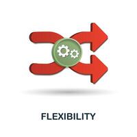 Flexibility icon. 3d illustration from digitalization collection. Creative Flexibility 3d icon for web design, templates, infographics and more vector