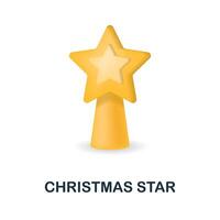 Christmas Star icon. 3d illustration from christmas collection. Creative Christmas Star 3d icon for web design, templates, infographics and more vector