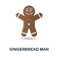 Gingerbread Man icon. 3d illustration from christmas collection. Creative Gingerbread Man 3d icon for web design, templates, infographics and more vector