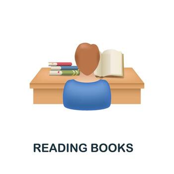 Reading Books icon. 3d illustration from back to school collection. Creative Reading Books 3d icon for web design, templates, infographics and more vector