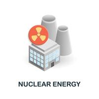 nuclear energía icono. 3d ilustración desde ecología y energía recopilación. creativo nuclear energía 3d icono para web diseño, plantillas, infografia y más vector