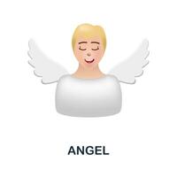 Angel icon. 3d illustration from christmas collection. Creative Angel 3d icon for web design, templates, infographics and more vector