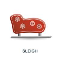 Sleigh icon. 3d illustration from christmas collection. Creative Sleigh 3d icon for web design, templates, infographics and more vector