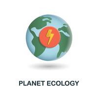 Planet Ecology icon. 3d illustration from ecology and energy collection. Creative Planet Ecology 3d icon for web design, templates, infographics and more vector