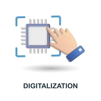 Digitalization icon. 3d illustration from digitalization collection. Creative Digitalization 3d icon for web design, templates, infographics and more vector