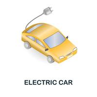 Electric Car icon. 3d illustration from ecology and energy collection. Creative Electric Car 3d icon for web design, templates, infographics and more vector