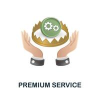 Premium Service icon. 3d illustration from customer support collection. Creative Premium Service 3d icon for web design, templates, infographics and more vector