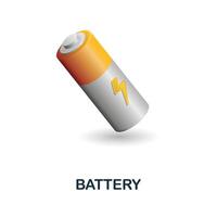 Battery icon. 3d illustration from ecology and energy collection. Creative Battery 3d icon for web design, templates, infographics and more vector