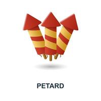 Petard icon. 3d illustration from christmas collection. Creative Petard 3d icon for web design, templates, infographics and more vector