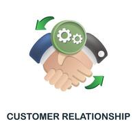 Customer Relationship icon. 3d illustration from customer support collection. Creative Customer Relationship 3d icon for web design, templates, infographics and more vector