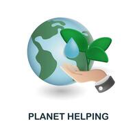 Planet Helping icon. 3d illustration from ecology and energy collection. Creative Planet Helping 3d icon for web design, templates, infographics and more vector