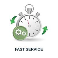 Fast Service icon. 3d illustration from customer support collection. Creative Fast Service 3d icon for web design, templates, infographics and more vector