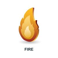 Fire icon. 3d illustration from ecology and energy collection. Creative Fire 3d icon for web design, templates, infographics and more vector