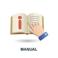 Manual icon. 3d illustration from customer support collection. Creative Manual 3d icon for web design, templates, infographics and more vector