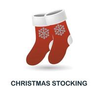 Christmas Stocking icon. 3d illustration from christmas collection. Creative Christmas Stocking 3d icon for web design, templates, infographics and more vector