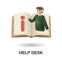 Help Desk icon. 3d illustration from customer support collection. Creative Help Desk 3d icon for web design, templates, infographics and more vector