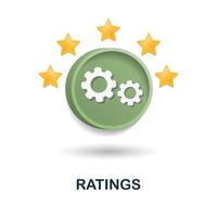 Ratings icon. 3d illustration from customer support collection. Creative Ratings 3d icon for web design, templates, infographics and more vector