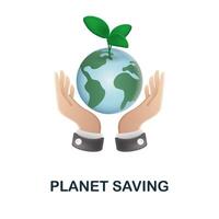 Planet Saving icon. 3d illustration from ecology and energy collection. Creative Planet Saving 3d icon for web design, templates, infographics and more vector