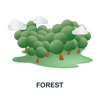 Forest icon. 3d illustration from ecology and energy collection. Creative Forest 3d icon for web design, templates, infographics and more vector