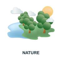 Nature icon. 3d illustration from ecology and energy collection. Creative Nature 3d icon for web design, templates, infographics and more vector