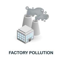 Factory Pollution icon. 3d illustration from ecology and energy collection. Creative Factory Pollution 3d icon for web design, templates, infographics and more vector