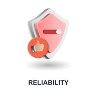 Reliability icon. 3d illustration from customer support collection. Creative Reliability 3d icon for web design, templates, infographics and more vector