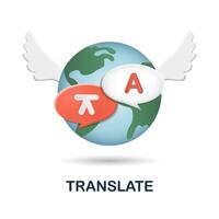 Translate icon. 3d illustration from discussion collection. Creative Translate 3d icon for web design, templates, infographics and more vector