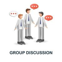 Group Discussion icon. 3d illustration from discussion collection. Creative Group Discussion 3d icon for web design, templates, infographics and more vector