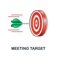 Meeting Target icon. 3d illustration from discussion collection. Creative Meeting Target 3d icon for web design, templates, infographics and more vector