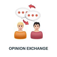 Opinion Exchange icon. 3d illustration from discussion collection. Creative Opinion Exchange 3d icon for web design, templates, infographics and more vector