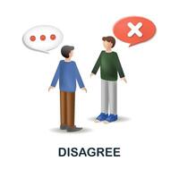 Disagree icon. 3d illustration from discussion collection. Creative Disagree 3d icon for web design, templates, infographics and more vector