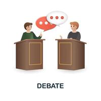 Debate icon. 3d illustration from discussion collection. Creative Debate 3d icon for web design, templates, infographics and more vector