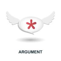 Argument icon. 3d illustration from discussion collection. Creative Argument 3d icon for web design, templates, infographics and more vector